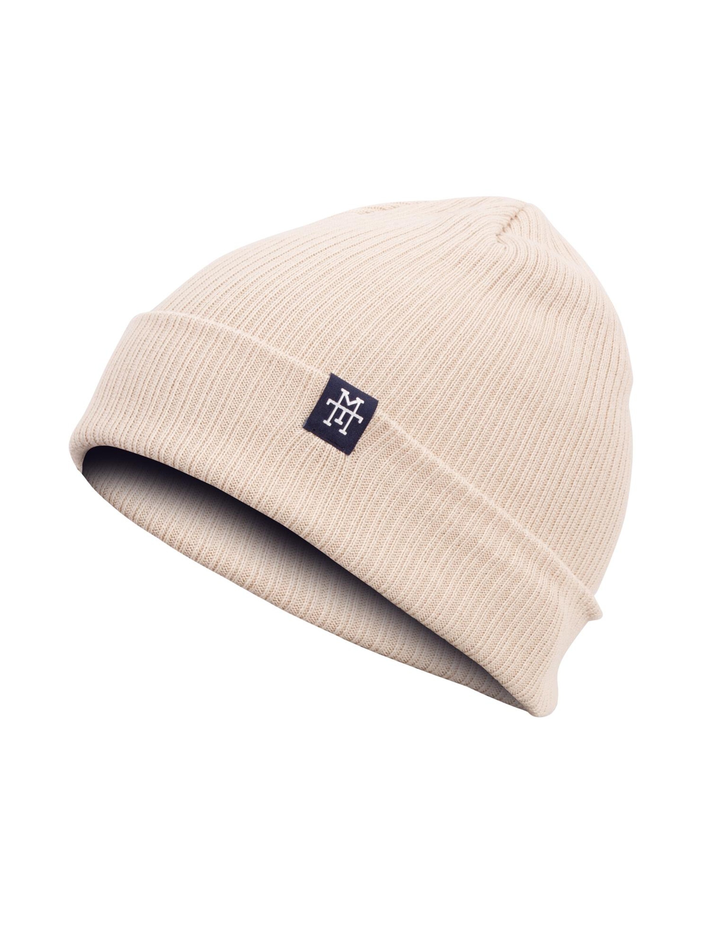Manufaktur13 Beanie 'Double Sided' in Beige: front