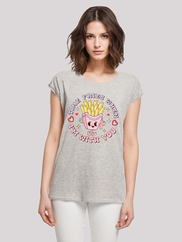 F4NT4STIC Shirt 'Time Fries when I am with you Valentinstag' in Grey: front