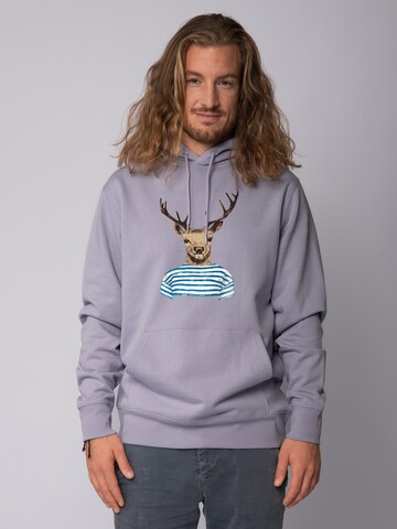 Watapparel Sweatshirt 'Hirsch' in Lila: Vorderseite
