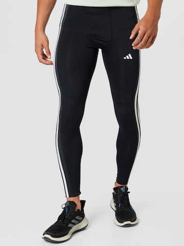 ADIDAS PERFORMANCE Skinny Sportbroek 'Techfit 3-Stripes Long' in Zwart: voorkant