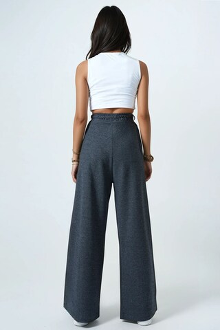 Trend Alaçatı Stili Wide leg Trousers with creases in Grey