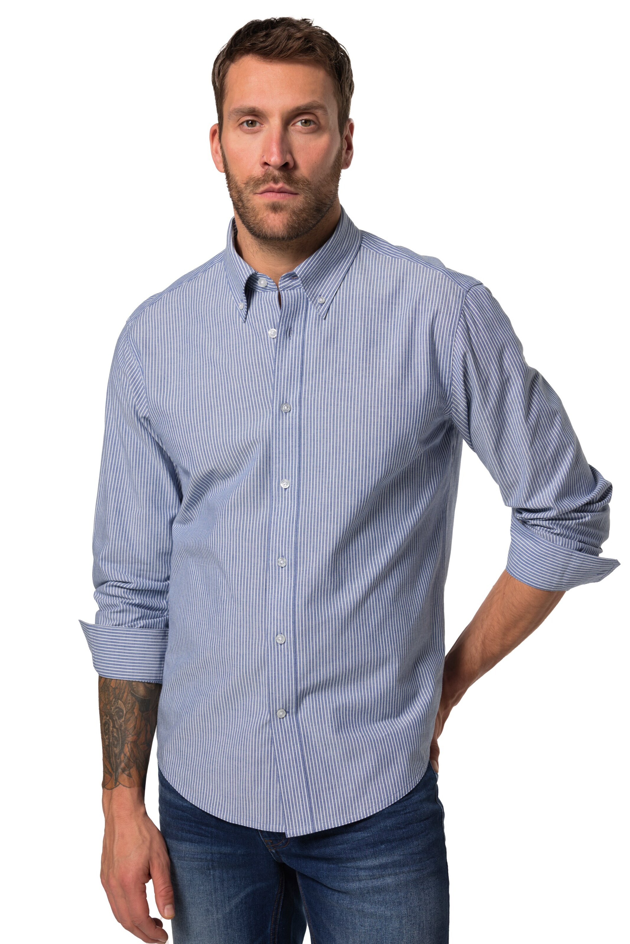 JP1880 Comfort Fit Hemd in Blau: Vorderseite