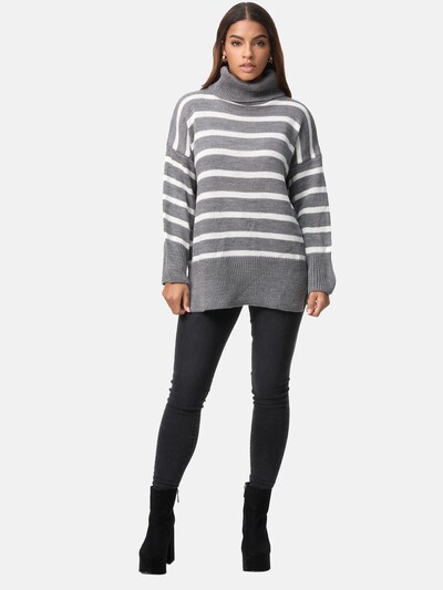 Elara Pullover in XS-XL in grau / weiß, Produktansicht