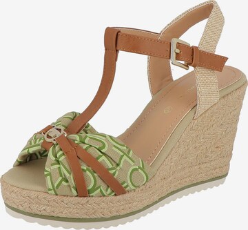 TOM TAILOR Strap Sandals in Green: front