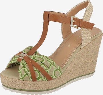 TOM TAILOR Strap Sandals in Green: front
