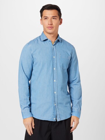 UNITED COLORS OF BENETTON - Ajuste regular Camisa en azul: frente
