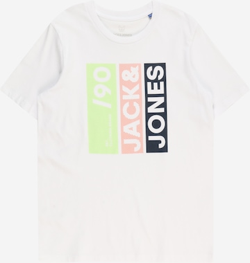 balts Jack & Jones Junior T-Krekls 'JIO': no priekšpuses