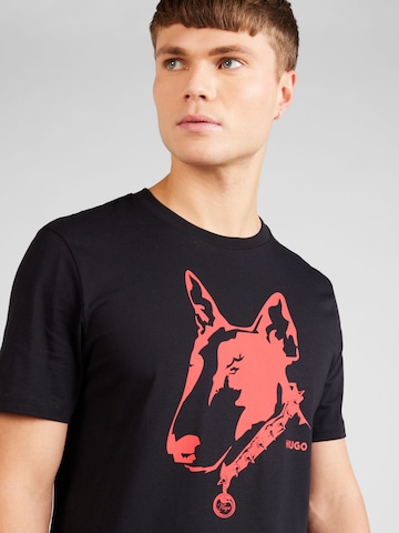 HUGO T-Shirt 'Dammock' in Schwarz