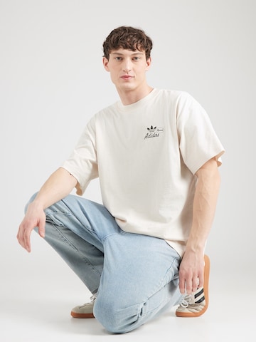 Tricou 'RECORD' de la ADIDAS ORIGINALS pe alb