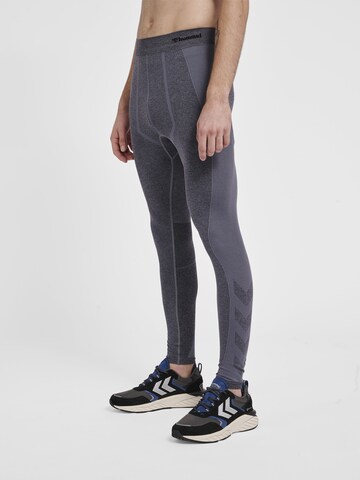 Hummel Skinny Sportbroek 'Justin' in Grijs: voorkant