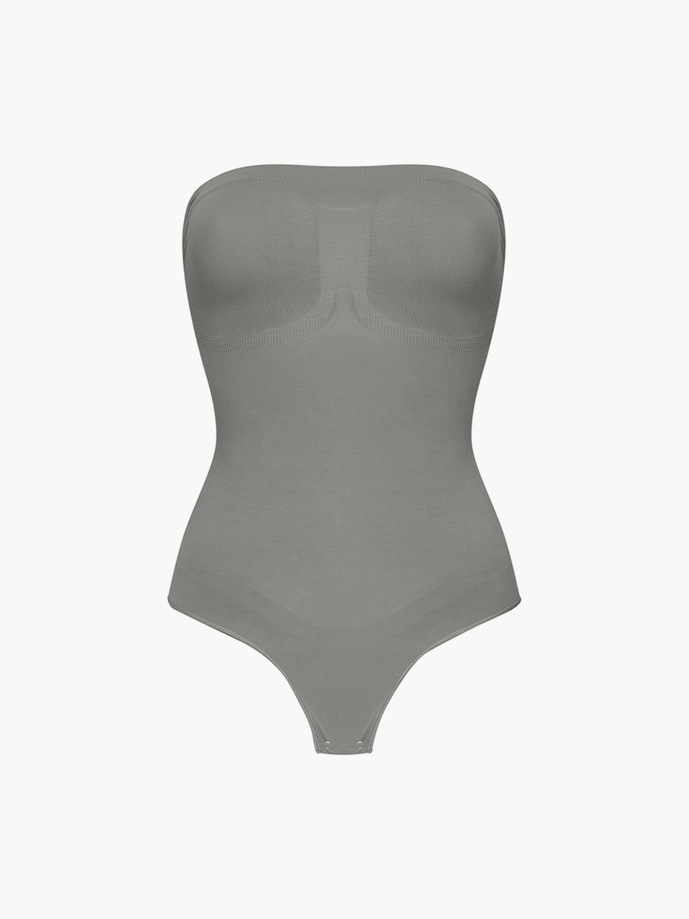 cfab (formerly creamy fabrics) Shapingbody 'Trägerloser Bodysuit Sculpting Shapewear mit String' i grå: framsida