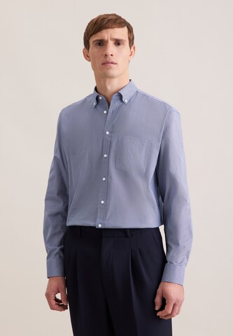 Fit confort Chemise business 'SMART PERFORMANCE' SEIDENSTICKER en bleu : devant