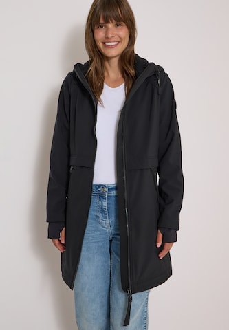 CECIL Between-Seasons Coat in Black: front