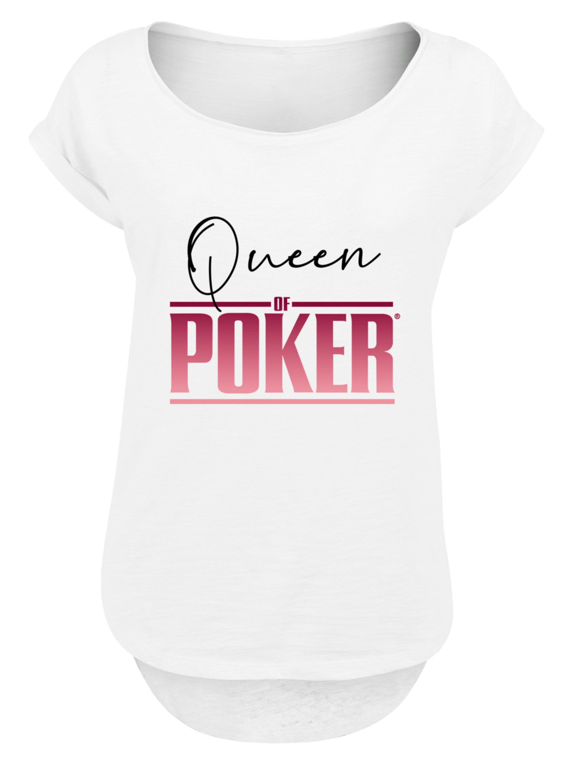 F4NT4STIC Shirt 'Queen of Poker' in Wit: voorkant