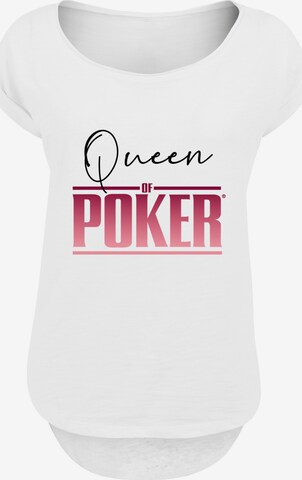 F4NT4STIC Shirt 'Queen of Poker' in Wit: voorkant