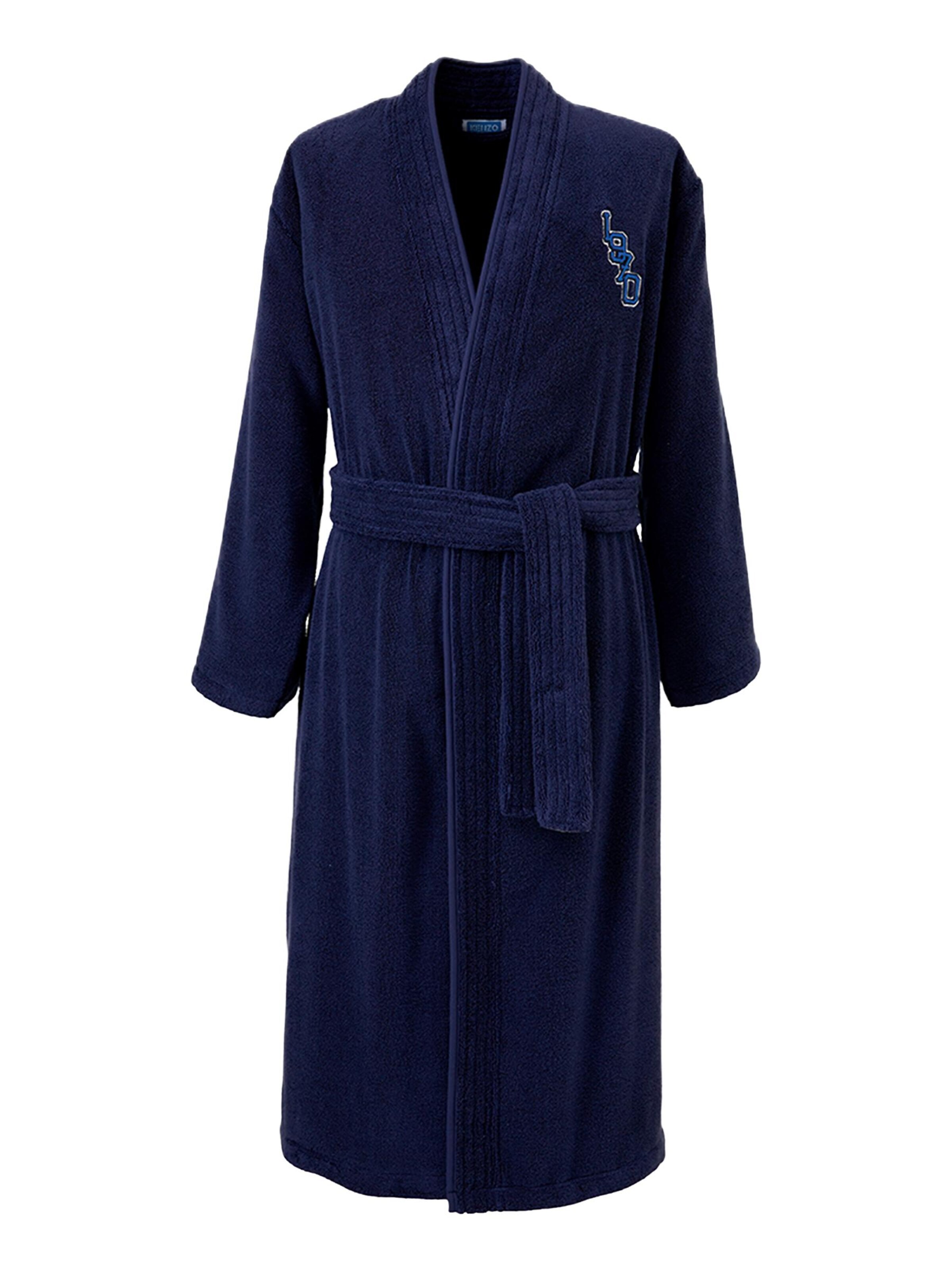 KENZO Long Bathrobe 'KVTIGER' in Blue: front
