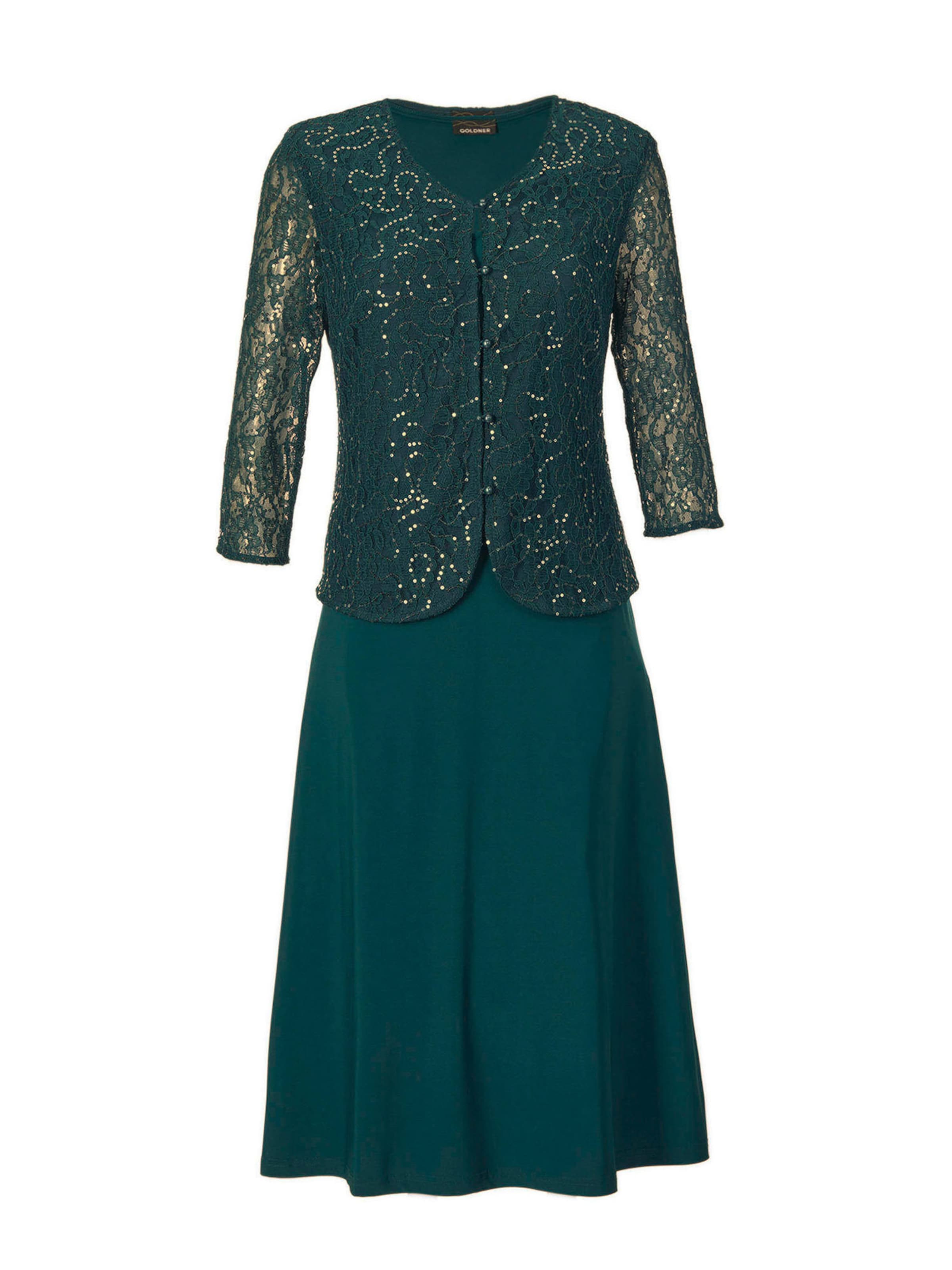 Robe de cocktail Goldner en vert : devant