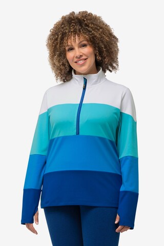 Sweat-shirt Ulla Popken en bleu : devant