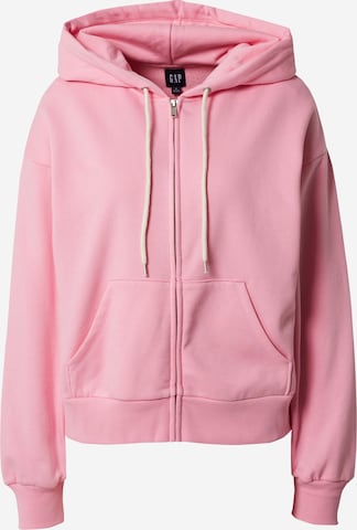 GAP Sweatjacke 'ABBREVIATED' in Pink: predná strana