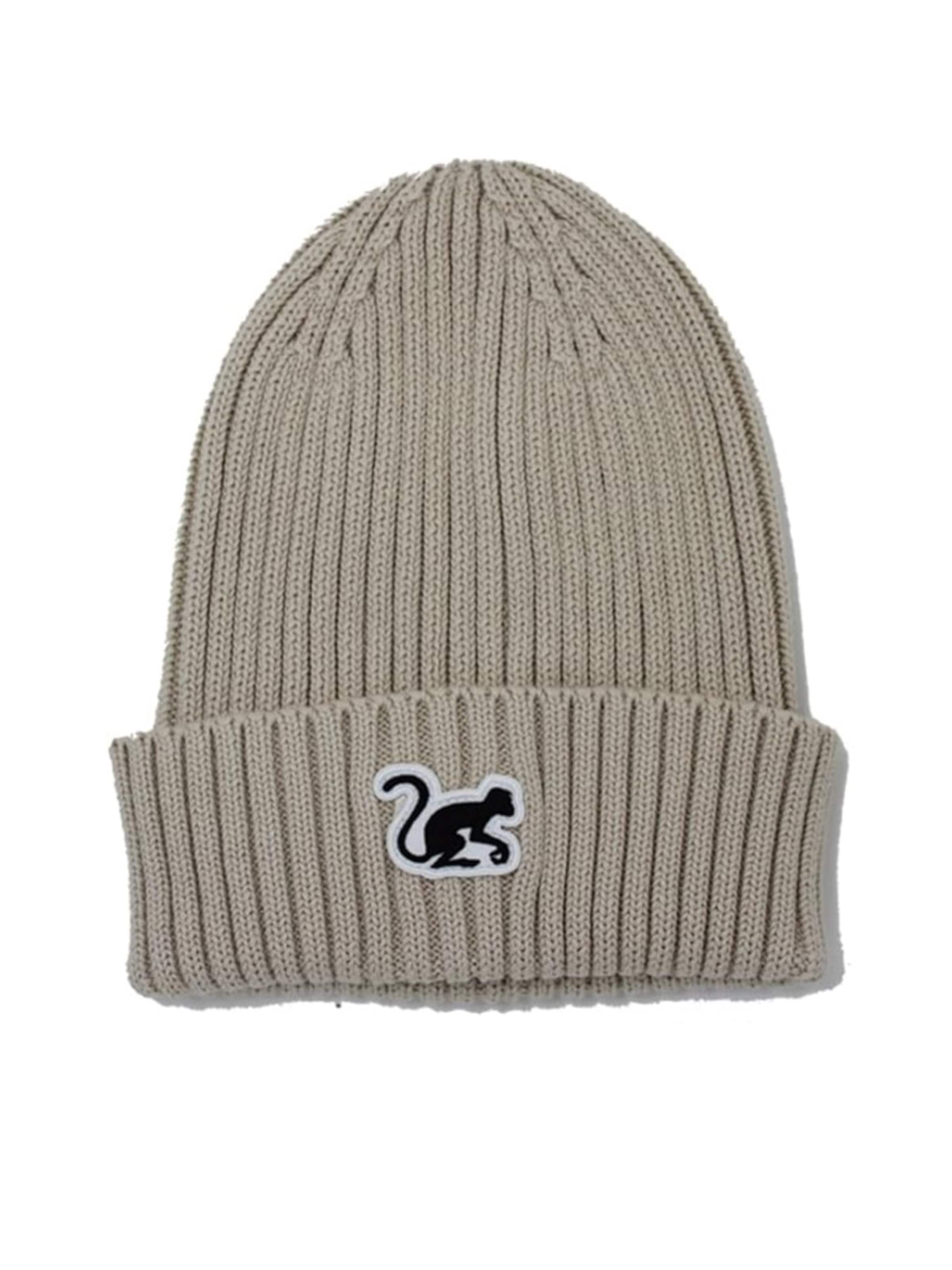 Surf Monkey Beanie in Beige: front
