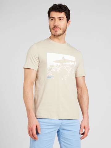 BOSS - Camisa 'Sea horse' em bege: frente