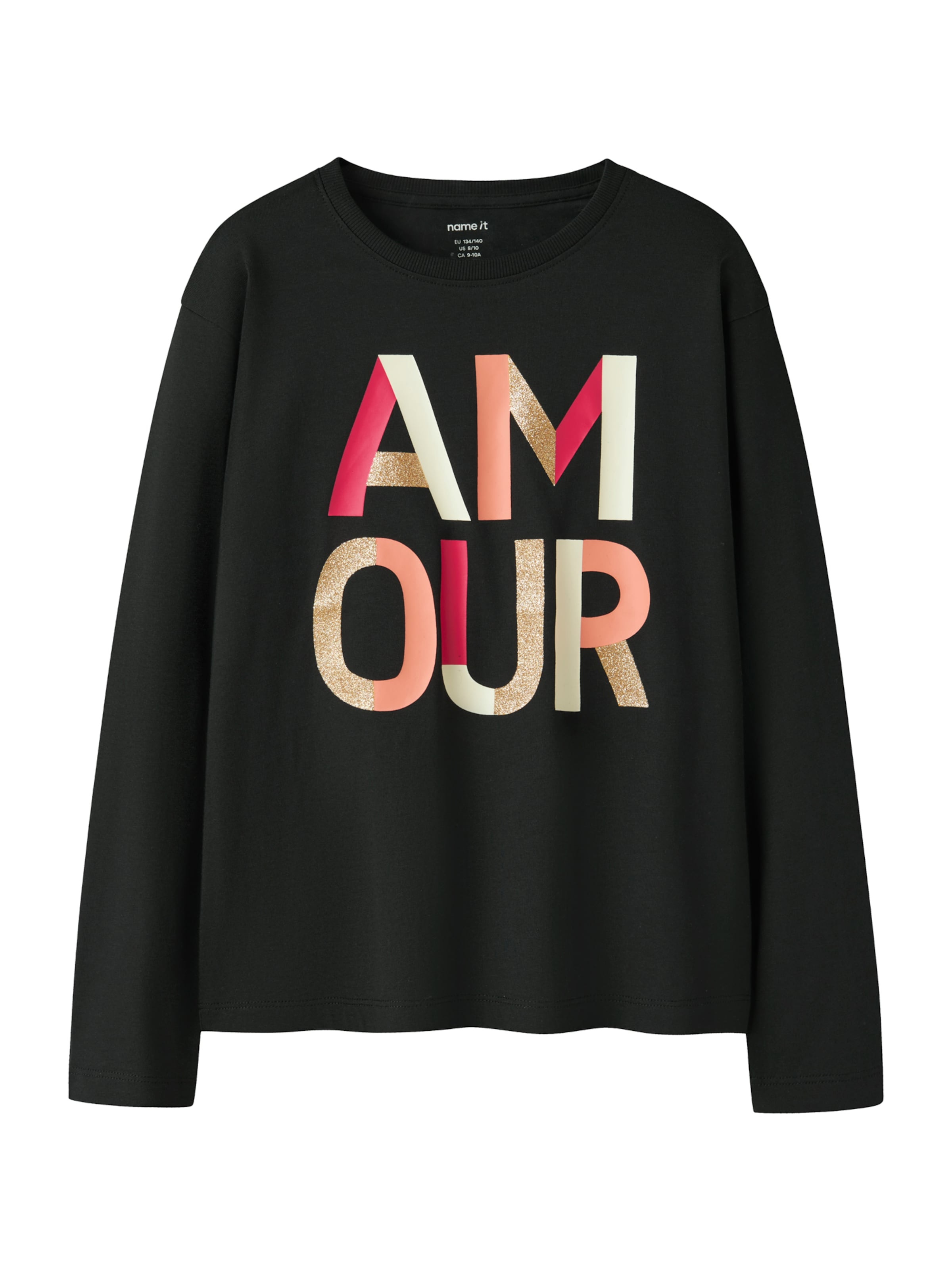 Tricou 'NKFORINDA' de la NAME IT pe negru: față