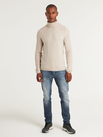 Pull-over 'Trace Col' CHASIN' en beige