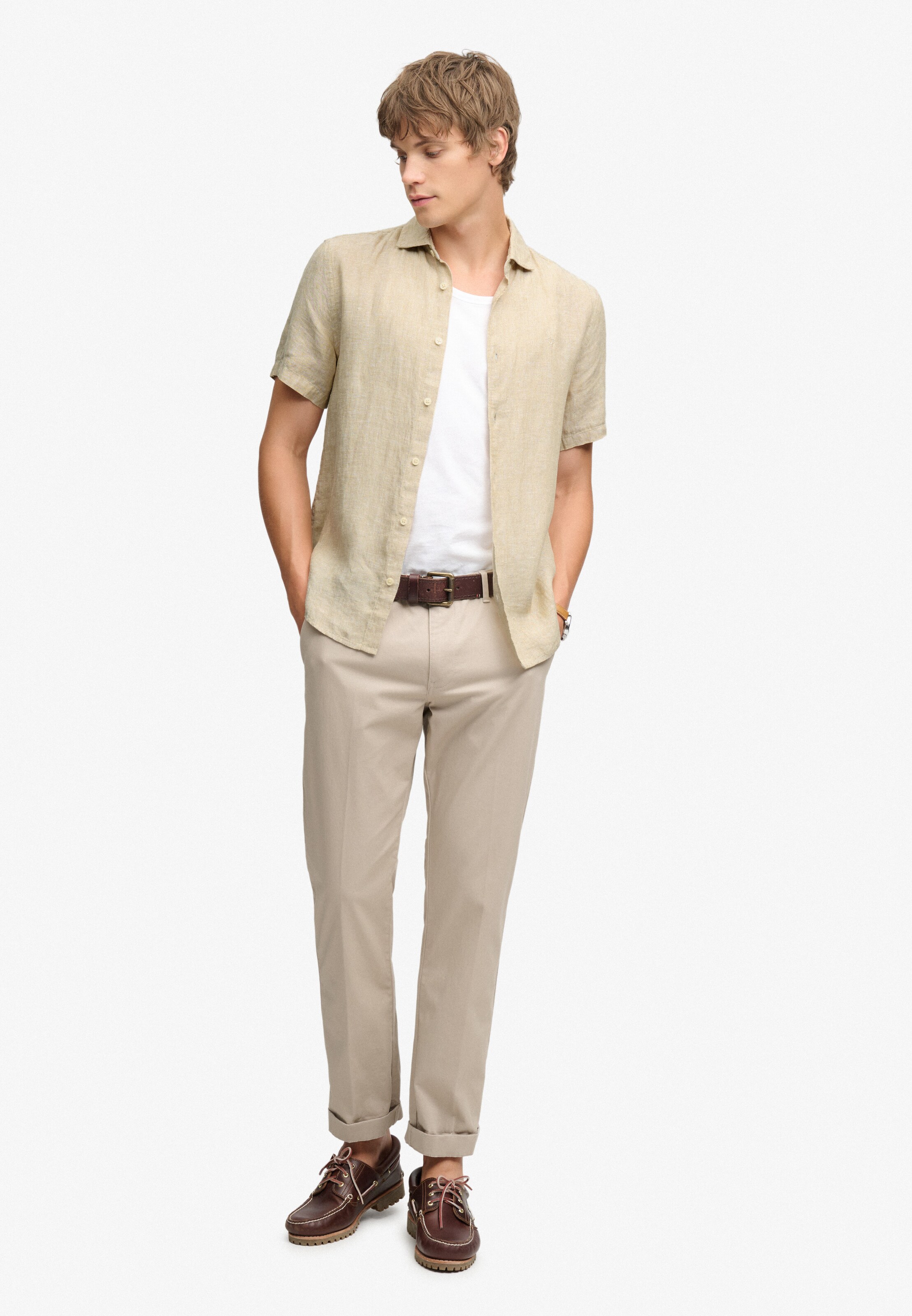 Superdry & Co Regular fit Button Up Shirt 'Riviera' in Brown