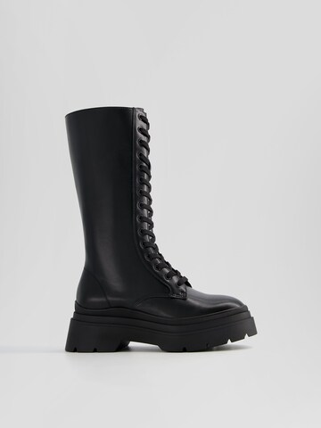 Bershka Lace-up boot in Black