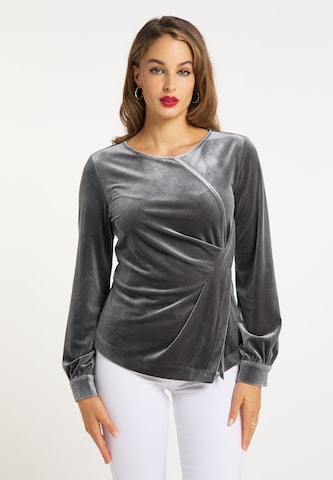 faina Blouse in Grijs: voorkant