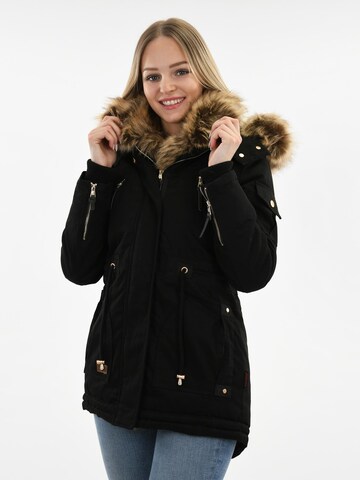 NAVAHOO Winterparka 'Daria' in Zwart: voorkant