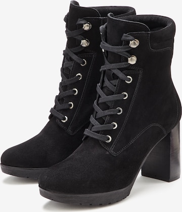 LASCANA Lace-Up Ankle Boots in Black