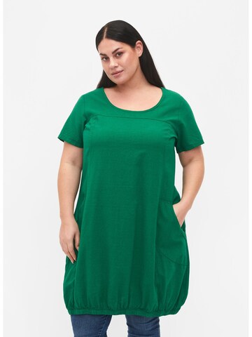 Zizzi Jurk 'JEASY' in Groen: voorkant
