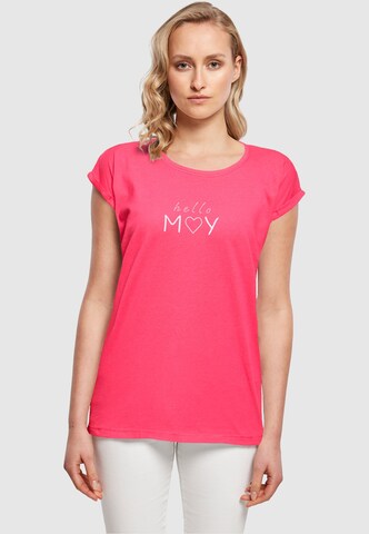 Merchcode Shirt 'Spring - Hello May' in Roze: voorkant