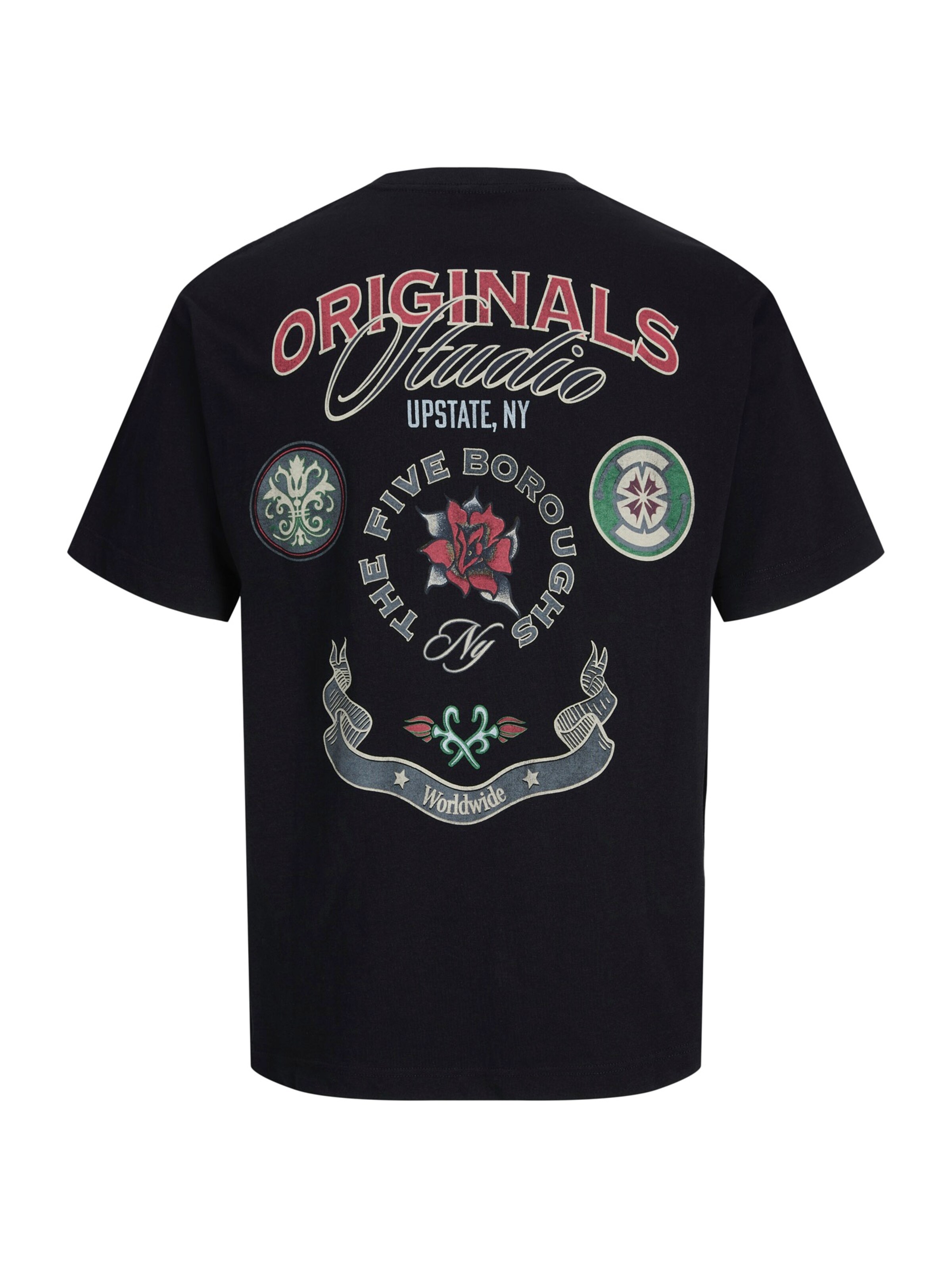 JACK & JONES - Camiseta 'JORUpstate' en negro