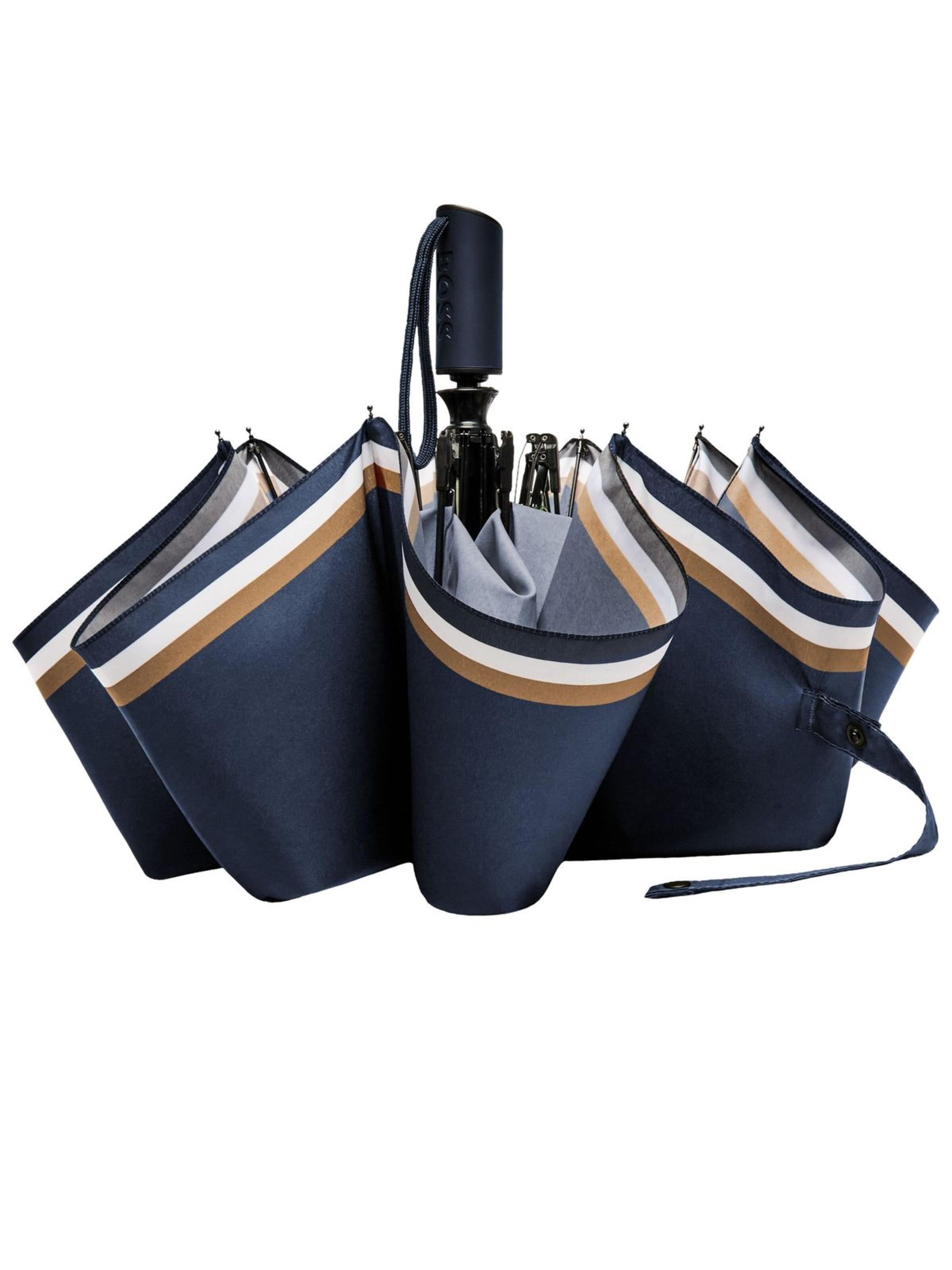 BOSS Paraplu 'Pocket umbrella Varsity' in Blauw