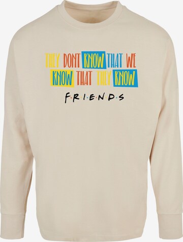 ABSOLUTE CULT Shirt 'Friends - They Don't Know Script' in Beige: voorkant