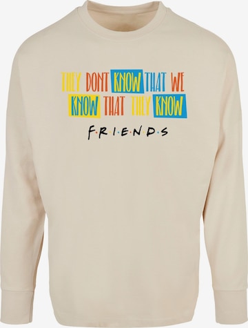 ABSOLUTE CULT Shirt 'Friends - They Don't Know Script' in Beige: predná strana