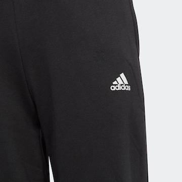 ADIDAS SPORTSWEAR Tapered Workout Pants 'Essentials Linear Logo' in Black