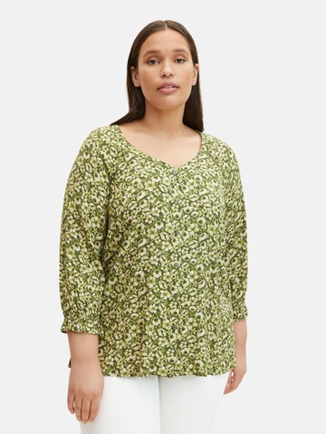 Tom Tailor Women + Bluse i grøn: forside