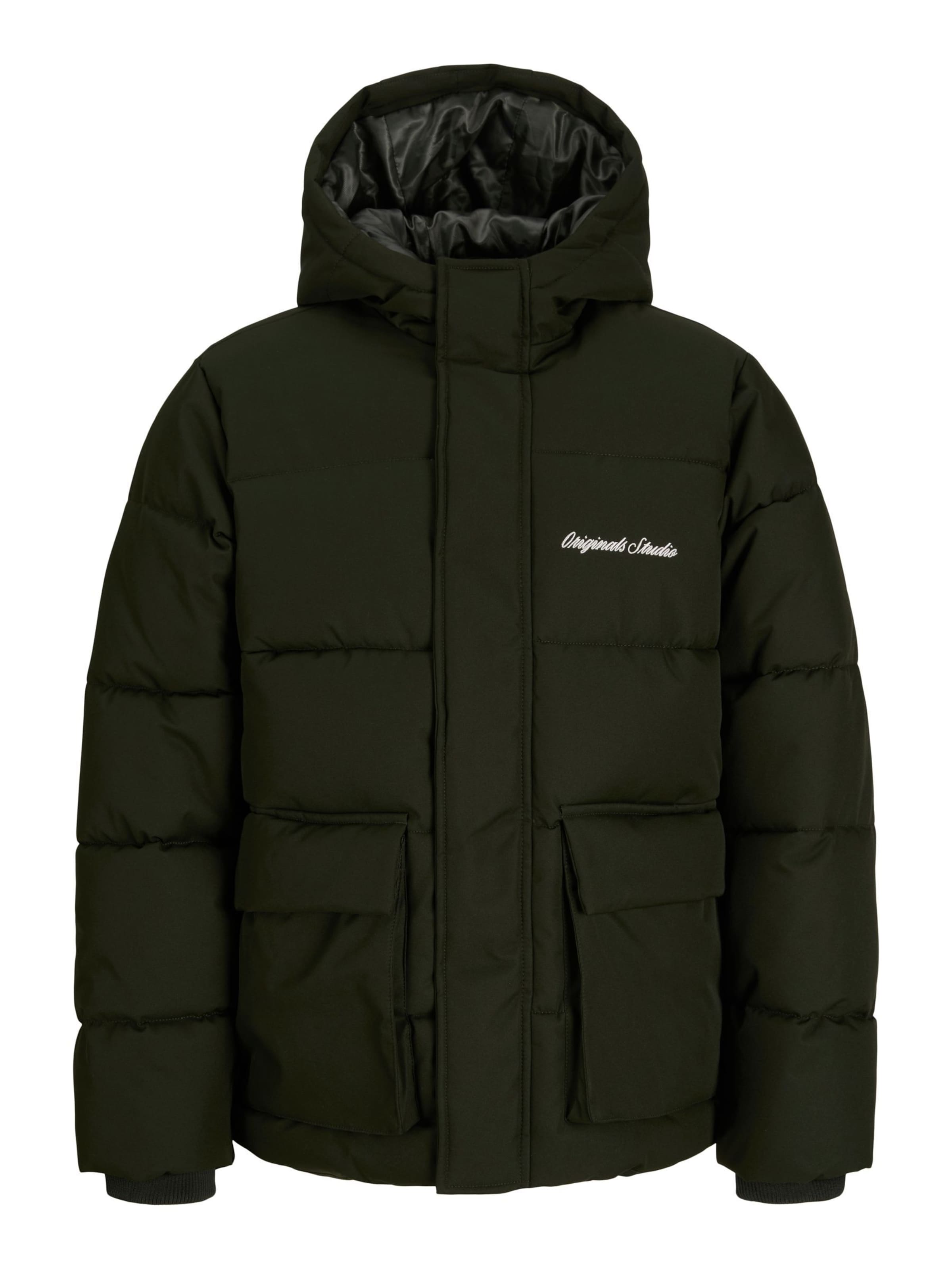 Jack & Jones Junior Winterjas in Groen: voorkant