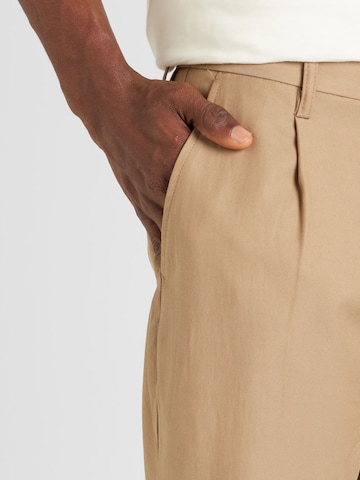 Loosefit Pantalon à pince minimum en beige