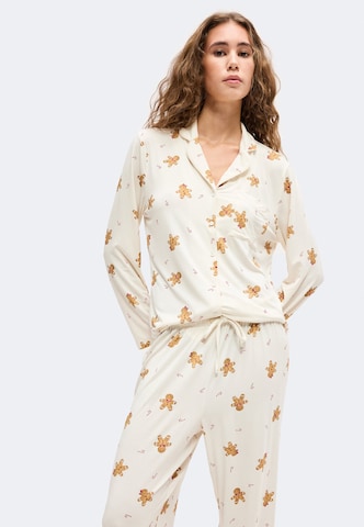 Hunkemöller - Pantalón de pijama 'Ess' en blanco