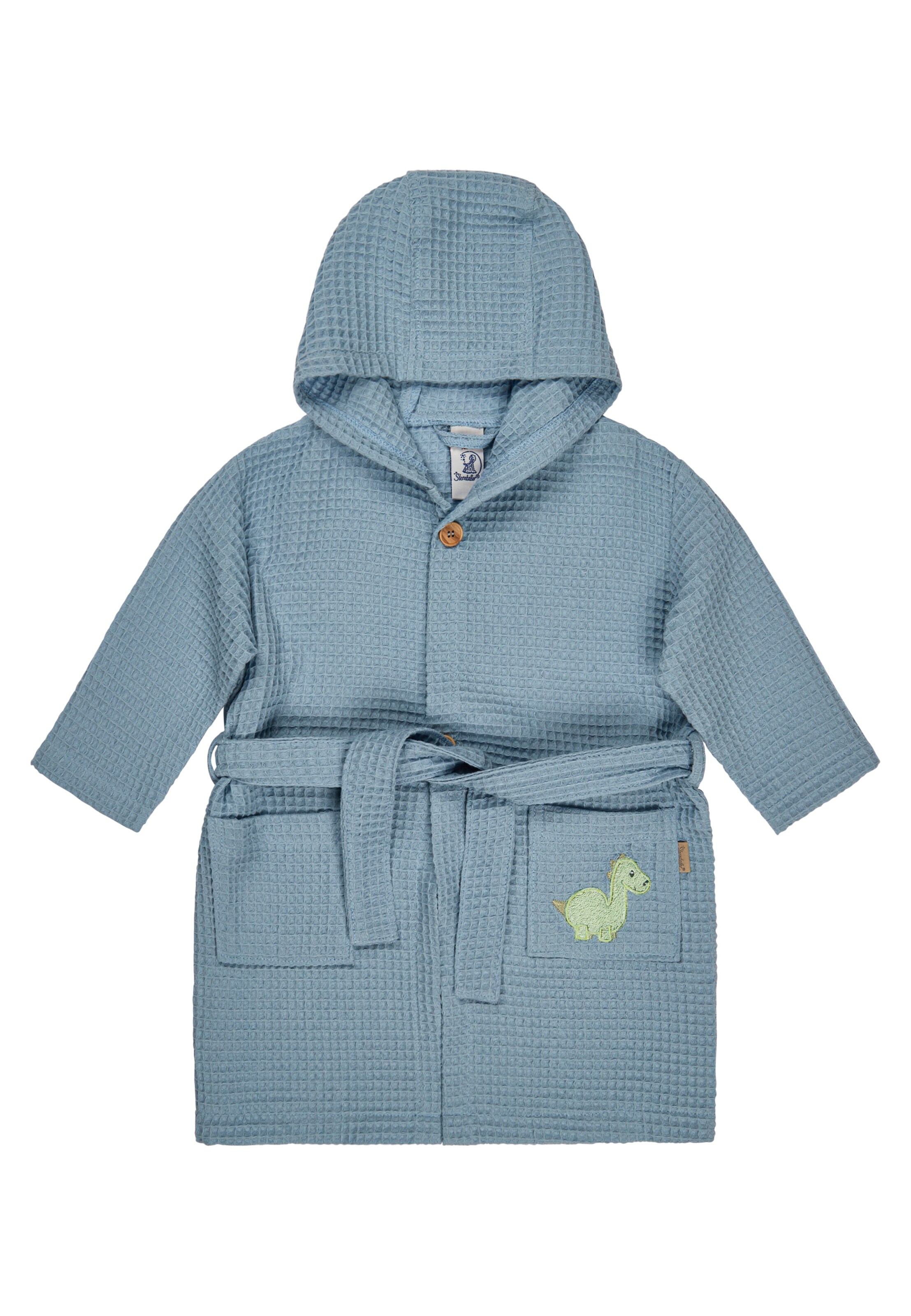 STERNTALER Bathrobe 'DINO Rexi' in Blue: front