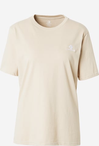 CONVERSE T-shirt 'GO-TO' i beige: framsida