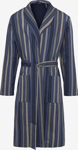 Hanro Long Bathrobe ' Night & Day ' in Blue: front