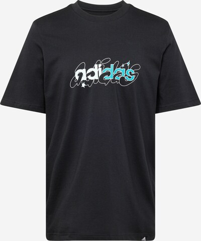 ADIDAS SPORTSWEAR Funkcionalna majica | neonsko modra / črna / bela barva, Prikaz izdelka