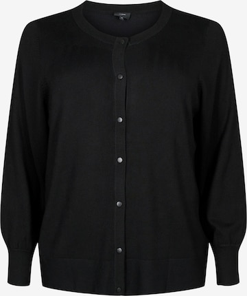 Zizzi Knit cardigan 'CACHRISSIE' in Black: front