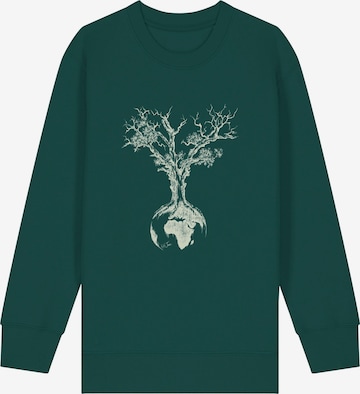 Life-Tree Sweatshirt 'Organic Fairwear Sweater Kids Unisex Weltenbaum' in Green: front