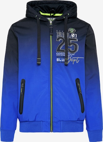 CAMP DAVID Zip-Up Hoodie 'Ocean´s Seven II' in Blue: front